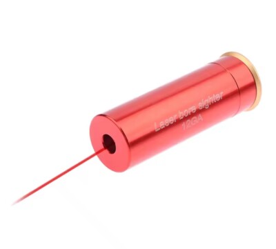 New 12GA Red Dot Laser Bore Sight 12 GAUGE Cartridge Laser Gun Boresighter