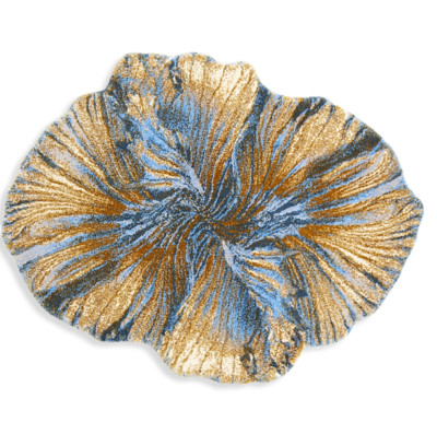 $850 Abyss Salome Blue Bath Rug, 39'' x 49''~Blue /Gold ~ Portugal ~NWT