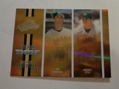2005 Absolute Team Tandems Tim Hudson / Barry Zito Card #TT-2 Serial #43/150