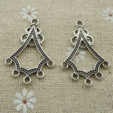 Free Ship 96 pcs tibetan silver earring connectors 38x25mm L-566