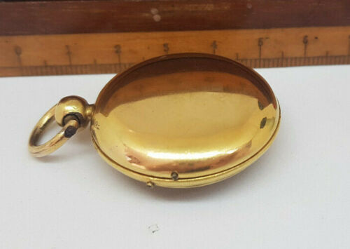 RELOJ BOLSILLO RARO ANTIGUO MINIATURA BORDE DORADO NO FUNCIONA NECESITA REPARACIÓN - Imagen 3 de 12