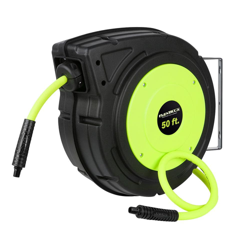 Flexzilla Air Hose Reel 3/8X50 Ft Wall Enclosed Retractable Abrasion Resistant - Picture 12 of 12