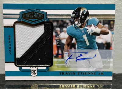 2021 Panini Chronicles Plates and Patches RPA /25 Travis Etienne Jr Auto Jags