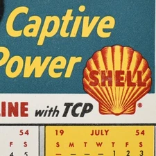 Vintage 1954 Shell Premium Gasoline With TCP Captive Power Advertising Blotter
