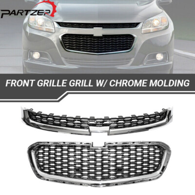 For 2014-2016 Chevrolet Malibu Front Upper/Center Radiator Grille Chrome & Black