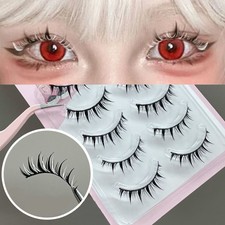 Black White False Eyelashes Halloween White E...