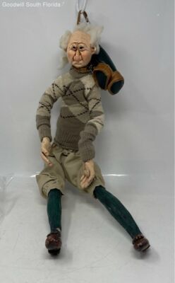 Vintage Old Man Marionette Puppet Toy Doll