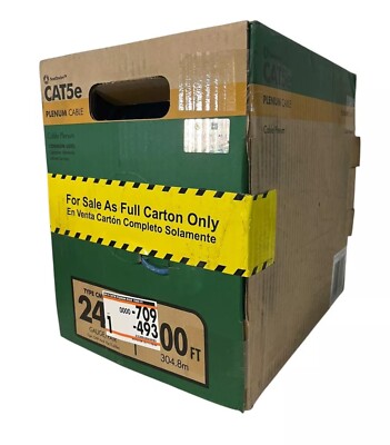 SOUTHWIRE 56917749 1000 ft. Blue 24/4 CAT5e CMP (Plenum) Data Cable