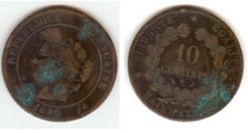 1 Piece Of 10 Centimes Bronze 1890 A CERES