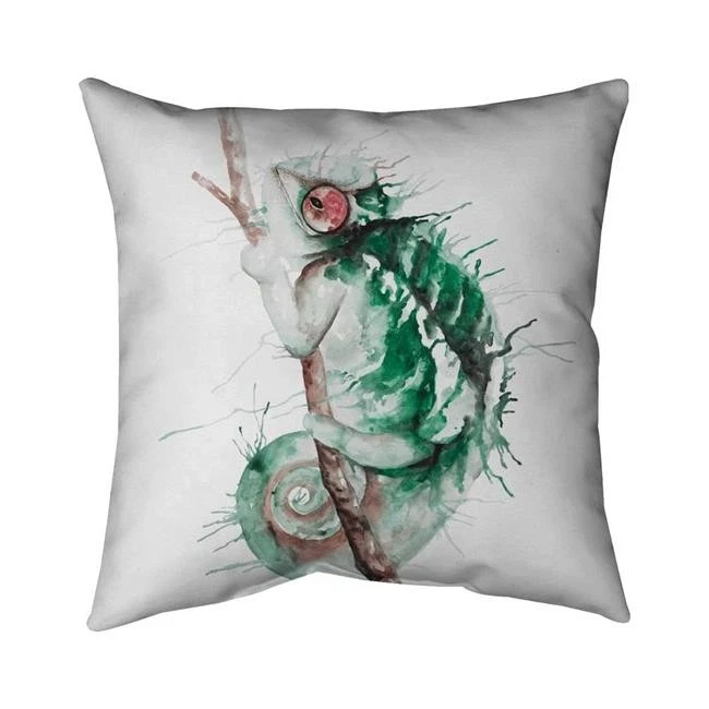 Begin Home Decor 5541-1616-AN204-1 16 x 16 in. Watercolor Chameleon Pillow - ...