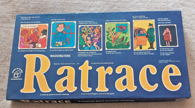 Vintage Rattenrennen Brettspiel, Waddingtons 1973 Blue Box SCHÖN SELTEN SPIEL