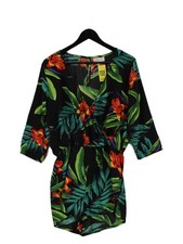 Dancing Leopard Women's Playsuit UK 14 Black Floral 100 Polyester Playsuit