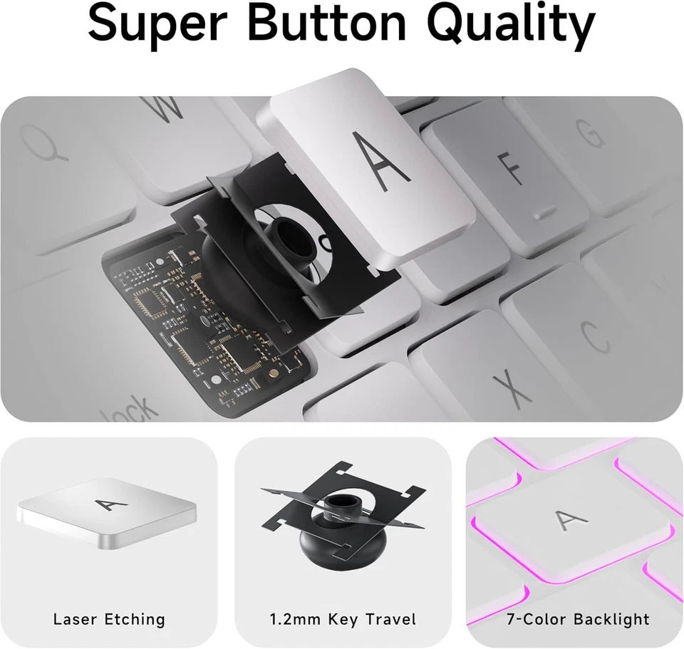 🔥 M5 White Magic Keyboard Case iPad Pro 11-inch M5 2025  M4 2024 Magnetic Folio - Image 4 of 4