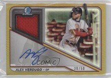 2021 Bowman Chrome Relics Gold Refractor 38/50 Alex Verdugo #BCAR-AV Auto n1u