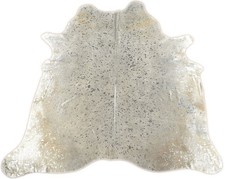 KUHFELL STIERFELL HELL GRAU SILBER DEVORE  ca. 210 x 180 cm METALLIC EFFEKT