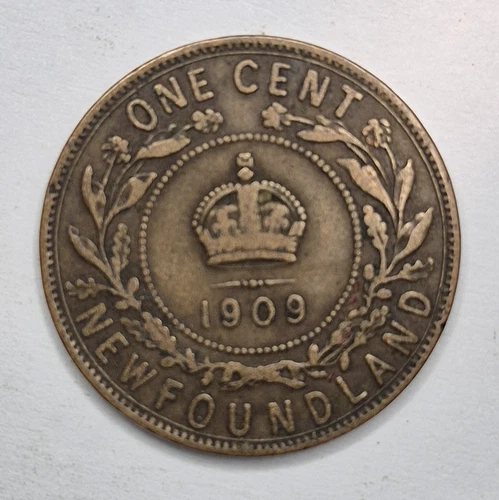 Photo of a 1909 Newfoundland Large Cent from an eBay listing that sold on Apr 27, 2026