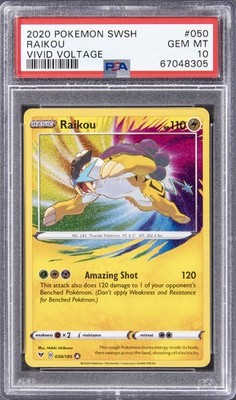 2020 POKEMON SWORD & SHIELD VIVID VOLTAGE #050 RAIKOU PSA 10 | eBay