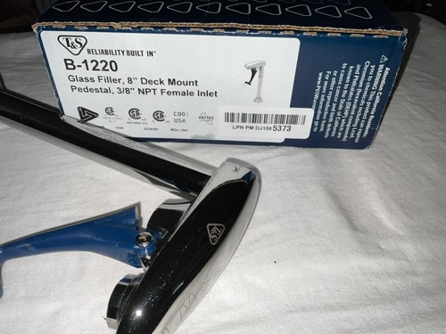 T&S Brass B-1220 Glass Filler, 8" Deck Mount Pedestal, 3/8 Inch Npt Female Inlet - Picture 3 of 9