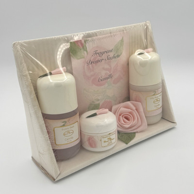 Vtg Camille Beckman Bath Gift Set Bubble Bath Glycerin Hand Therapy Body Cream