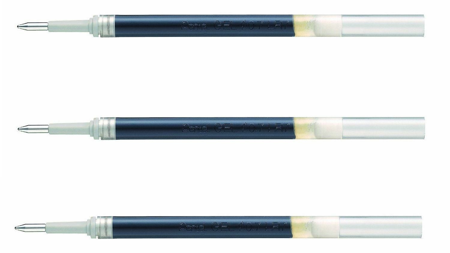 Pentel LR7-A 0.7mm Black Refill For Energel BL77 BL57 BL407 BL107 - Pack of 3