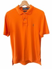 Polo Ralph Lauren Polo Shirt Mens Medium Orange Custom Slim Fit Cotton