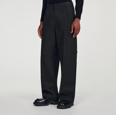 Sandro Paris Herren schwarze gerade Cargohose Gr. 42 FR / 34 US SHPPA01193