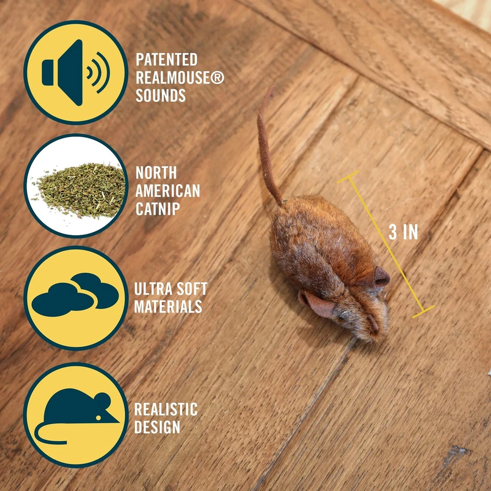 Juguetes OurPets Play-N-Squeak Mouse Hunter Cat (juguete interactivo para gatos y hierba gatera... Foto 2 de 4