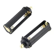 2x 3-AAA Battery Holder Cylindrical Round Circular Case Plastic 18650 Flashlight