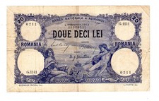 Romania ROMANIA Billet 20 LEI 01/02/1913 P20 RARE VF GOOD CONDITION