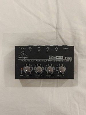 Behringer MicroAmp HA400 4-Channel Stereo Headphone Amplifier - No Power Cord