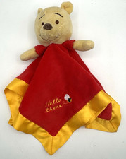 Disney Baby Winnie The Pooh Lovey Satin Lined Hello There Security Blanket