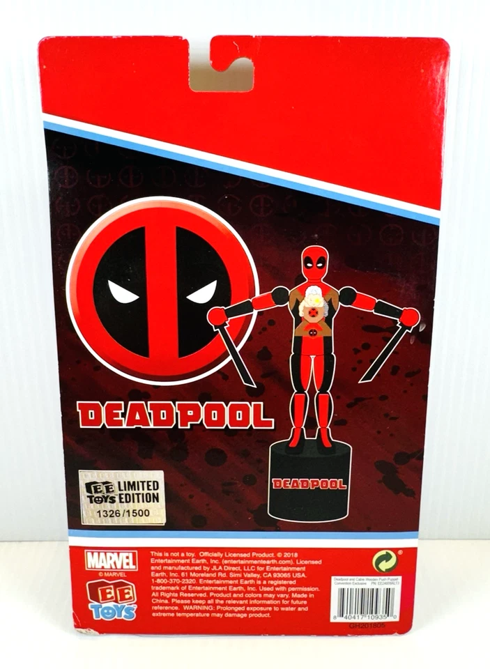 ROB BOOTSD Firmado Deadpool & Cable Madera Push Puppet 2018 SDCC Debut Foto 2 de 4