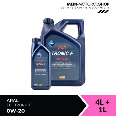 Aral EcoTronic F 0W-20 GF-6 FORD Motoröl 4+1 Liter = 5 Liter