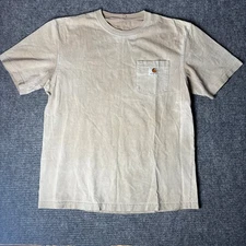 Carhartt Men's M Medium T Shirt Tan Beige Short Sleeve Cotton Workwear K87