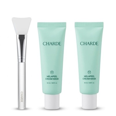CHARDE Mela Peel Cream Mask 50ml x2 + Silicone Brush Brightening K-Beauty