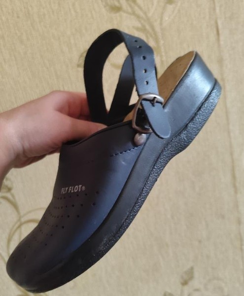 Women Fly Flot Slippers Navy Leather 39