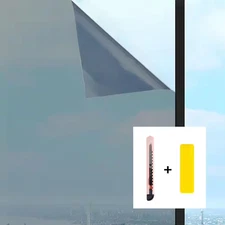 35.43 In. W X 196.85 In. L 1-Way Daytime Privacy Window Film, Sun Blocking Glare