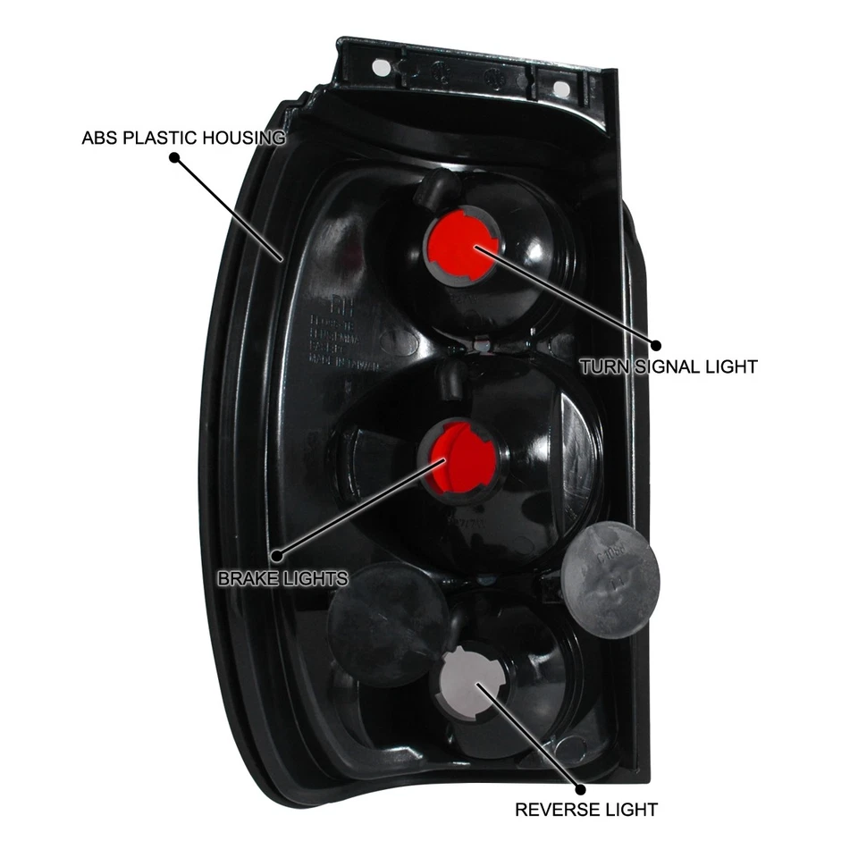 Black Fits 1998-2001 Ford Explorer Mercury Mountaineer Tail Lights Brake Lamps Foto 4 de 4