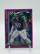 Topps 2025 Chrome Hot Pink X-Fractor Jalen Carter #250 Eagles Football Card