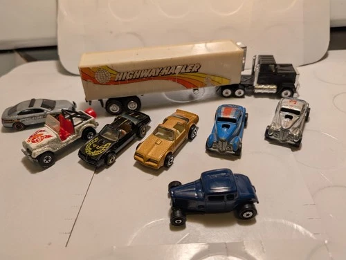 VINTAGE HOT WHEELS MATCHBOX 1:64 DIECAST CARS TRUCK SEMI TRACTOR & TRAILER