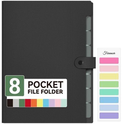 Expanding File Folder 8 Pocket Accordion Organizer Letter A4 Document Holder
