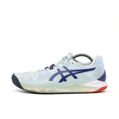 ASICS Damen Gel-Resolution 8 Sportschuh Blau Weiß Low-Top Tennisschuhe EU 40