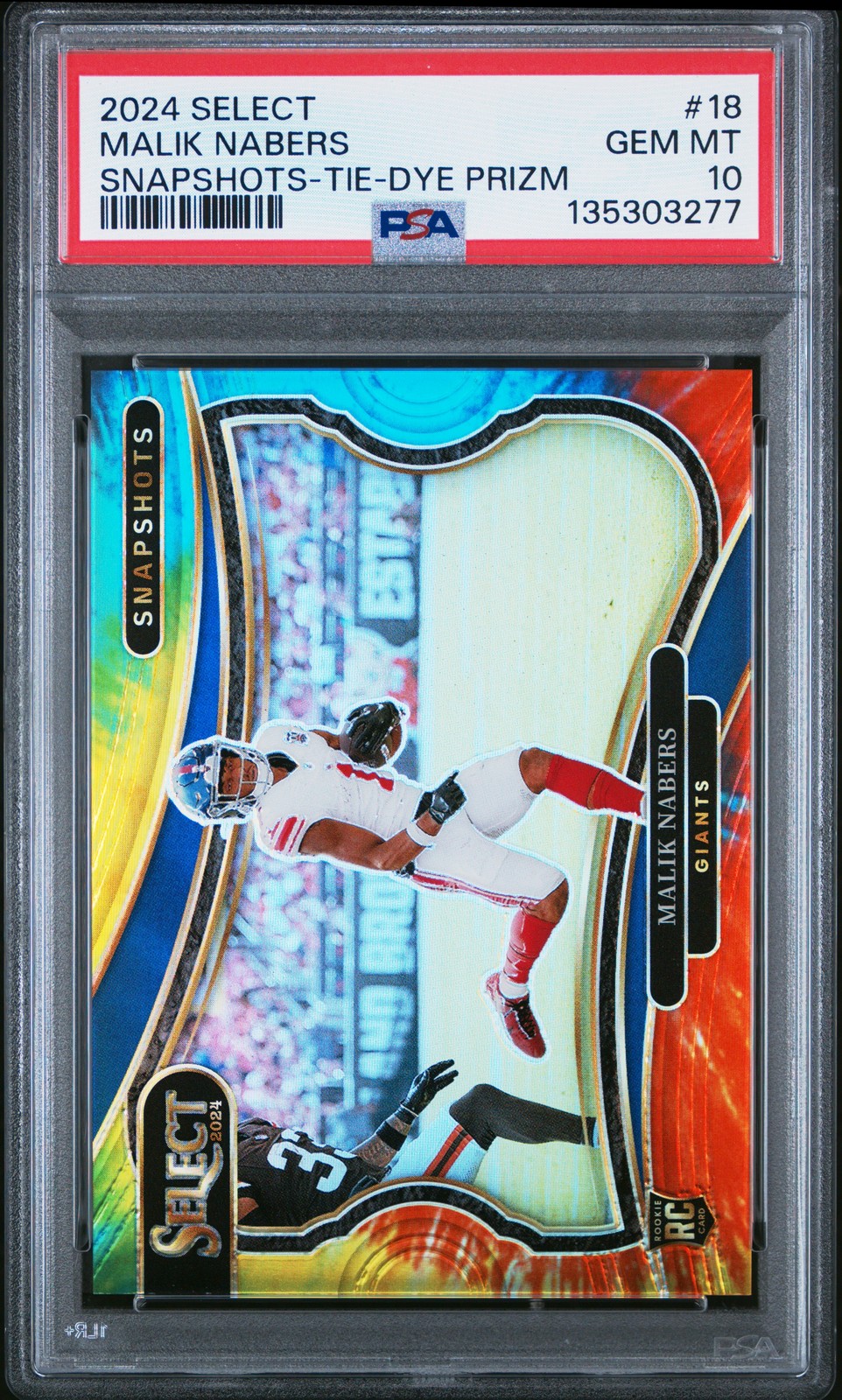 Malik Nabers Panini Select Snapshots #18 Tie-Dye Prizm