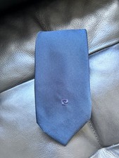 Vintage Pierre Cardin Tie Necktie Dark Blue Textured Logo 3"x54"