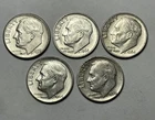 Lot Of 5 Silver Roosevelt 10C Dimes 1950 1959 1962 2/1964 Coins