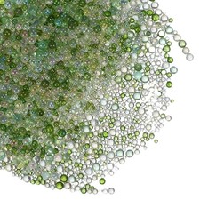 Glass Bubble Beads, 50g Tiny Iridescent Beads 1-3mm Mixed Pink-Green Tones