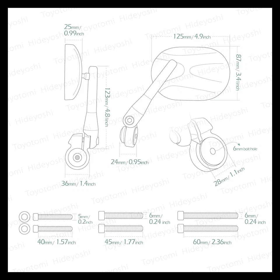 Espejos retrovisores STARK cromo brillante ovalados para Triumph Daytona 955i/600/650/675 Foto 4 de 4