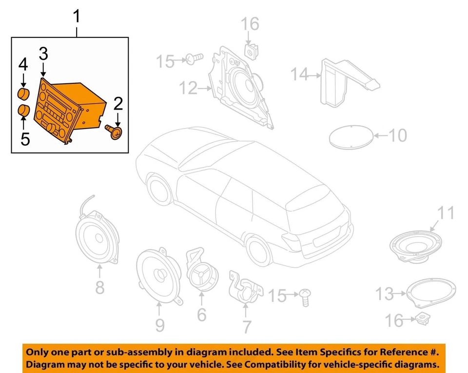 Subaru Legacy Outback 2007-2009 estéreo radio control de clima bisel 86201AG69B Foto 3 de 4