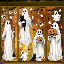 AhfuLife Large Halloween Ghost Window Clings Decorations, Halloween: Style a
