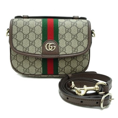 Gucci Ophidia GG Supreme Top Handle Bag Shoulder Bag Beige Brown